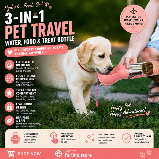 3-in-1 Portable Dog Water Bottle